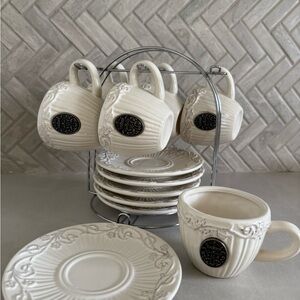 Elegant Cream Ceramic Tea Set